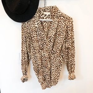 Lucky Brand, Cheetah Blouse Button Up